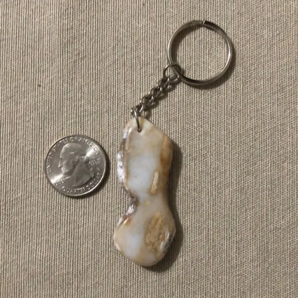 Rough Cut Chalcedony Agate Keychain